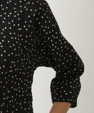 R6BFB56270 HIROKO BIS(小さいサイズ)(メゾン ドゥ サンク) 【小さいサイズ】シアーチェックドットプリントブラウス ブラック