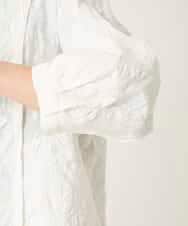 R6BFD25270 HIROKO BIS(小さいサイズ)(メゾン ドゥ サンク) 【小さいサイズ】ボタニカルモチーフショートブラウス ホワイト