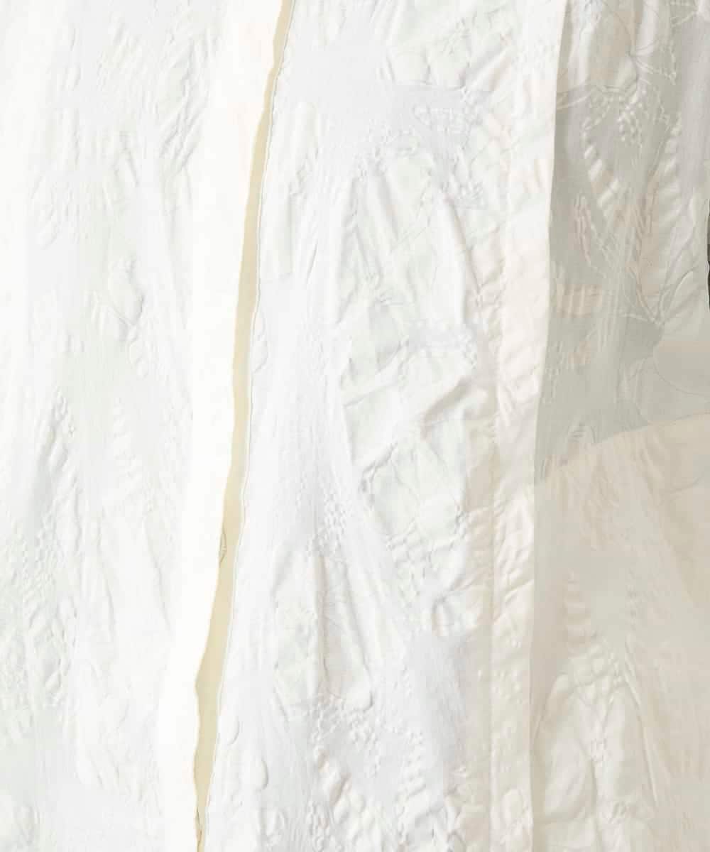 R6BFD25270 HIROKO BIS(小さいサイズ)(メゾン ドゥ サンク) 【小さいサイズ】ボタニカルモチーフショートブラウス ホワイト