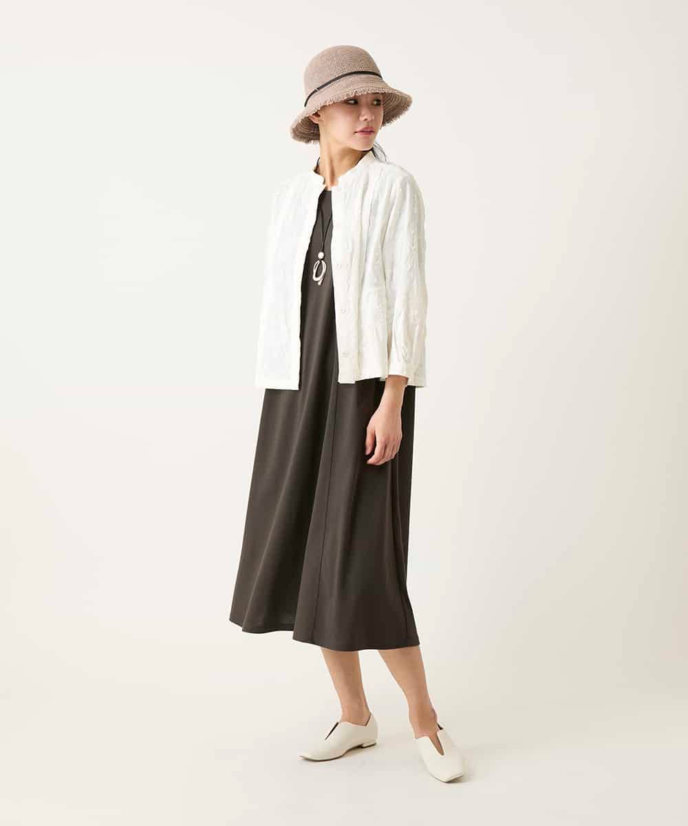 R6BFD25270 HIROKO BIS(小さいサイズ)(メゾン ドゥ サンク) 【小さいサイズ】ボタニカルモチーフショートブラウス ホワイト