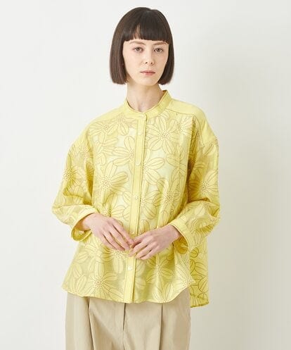 R6BFW15290 HIROKO BIS(小さいサイズ) 【小さいサイズ】花柄オパールエアリーブラウス