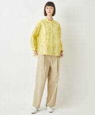 R6BFW15290 HIROKO BIS(小さいサイズ)(メゾン ドゥ サンク) 【小さいサイズ】花柄オパールエアリーブラウス イエロー