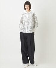 R6BFW15290 HIROKO BIS(小さいサイズ)(メゾン ドゥ サンク) 【小さいサイズ】花柄オパールエアリーブラウス イエロー