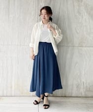 R6BGQ20270 HIROKO BIS(小さいサイズ)(メゾン ドゥ サンク) 【洗える】チェックストライプシアーシャツ ベージュ