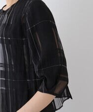 R6BGT11330 HIROKO BIS(小さいサイズ)(メゾン ドゥ サンク) 【小さいサイズ/セットアップ対応】チェックジャカードシアージャケット グリーン