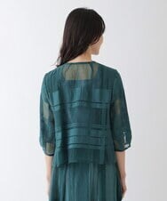 R6BGT11330 HIROKO BIS(小さいサイズ)(メゾン ドゥ サンク) 【小さいサイズ/セットアップ対応】チェックジャカードシアージャケット グリーン