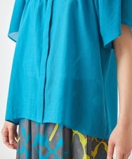 R6BGW15230 HIROKO BIS(小さいサイズ)(メゾン ドゥ サンク) 【小さいサイズ】ピンタックボーダーデザインブラウス ブルー