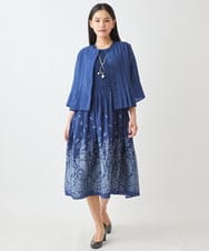 R6BGW20310 HIROKO BIS(小さいサイズ)(メゾン ドゥ サンク) 【小さいサイズ/セットアップ対応】タックプリーツブラウスジャケット ライトグレー