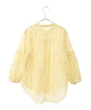 R6BHA41280 HIROKO BIS(小さいサイズ)(メゾン ドゥ サンク) 【小さいサイズ】ドットシアータックロングシャツ ライトイエロー
