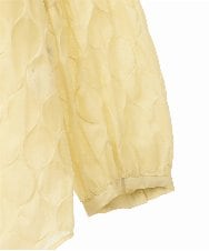 R6BHA41280 HIROKO BIS(小さいサイズ)(メゾン ドゥ サンク) 【小さいサイズ】ドットシアータックロングシャツ ライトイエロー
