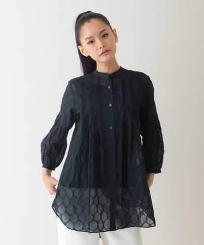 R6BHA41280 HIROKO BIS(小さいサイズ) 【小さいサイズ】ドットシアータックロングシャツ