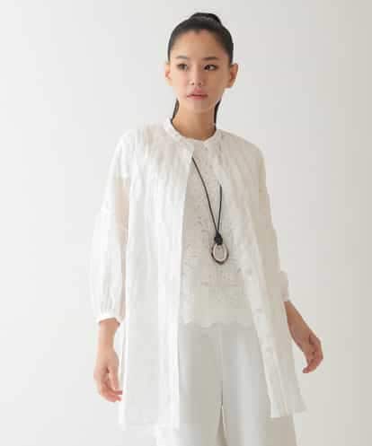 R6BHA41280 HIROKO BIS(小さいサイズ) 【小さいサイズ】ドットシアータックロングシャツ