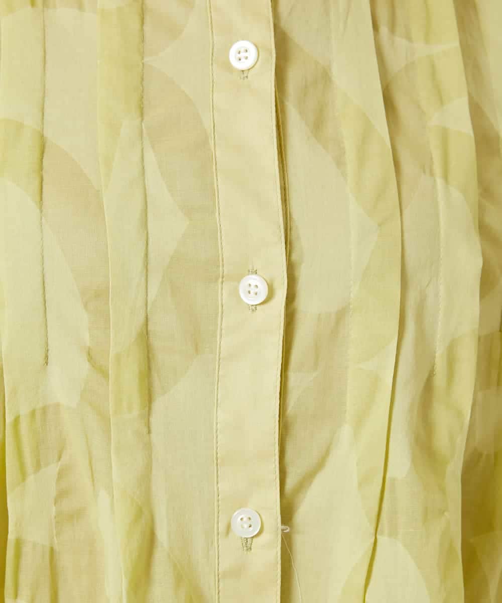 R6BHE30260 HIROKO BIS(小さいサイズ)(メゾン ドゥ サンク) 【小さいサイズ】幾何デザインオーバーシルエットブラウス /洗える イエロー