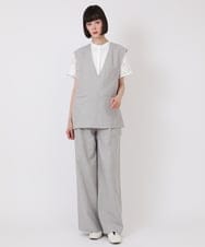 R6BHV10290 HIROKO BIS(小さいサイズ)(メゾン ドゥ サンク) 【小さいサイズ】ケミカルレースジョイントデザインブラウス ホワイト