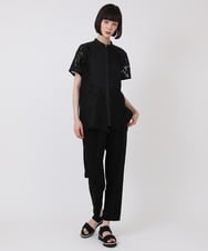 R6BHV10290 HIROKO BIS(小さいサイズ)(メゾン ドゥ サンク) 【小さいサイズ】ケミカルレースジョイントデザインブラウス ホワイト
