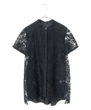 R6BHV10290 HIROKO BIS(小さいサイズ)(メゾン ドゥ サンク) 【小さいサイズ】ケミカルレースジョイントデザインブラウス ホワイト