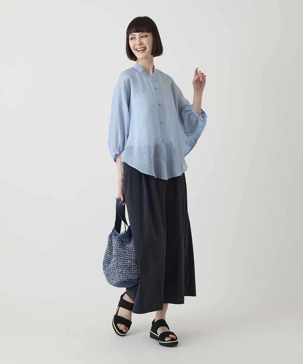 R6BIE40190 HIROKO BIS(小さいサイズ)(メゾン ドゥ サンク) 【小さいサイズ/接触冷感】シアードルマンブラウス ライトイエロー