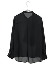R6BLW15260 HIROKO BIS(小さいサイズ)(メゾン ドゥ サンク) 【小さいサイズ】フロントケープデザインブラウス /洗濯機で洗える ホワイト