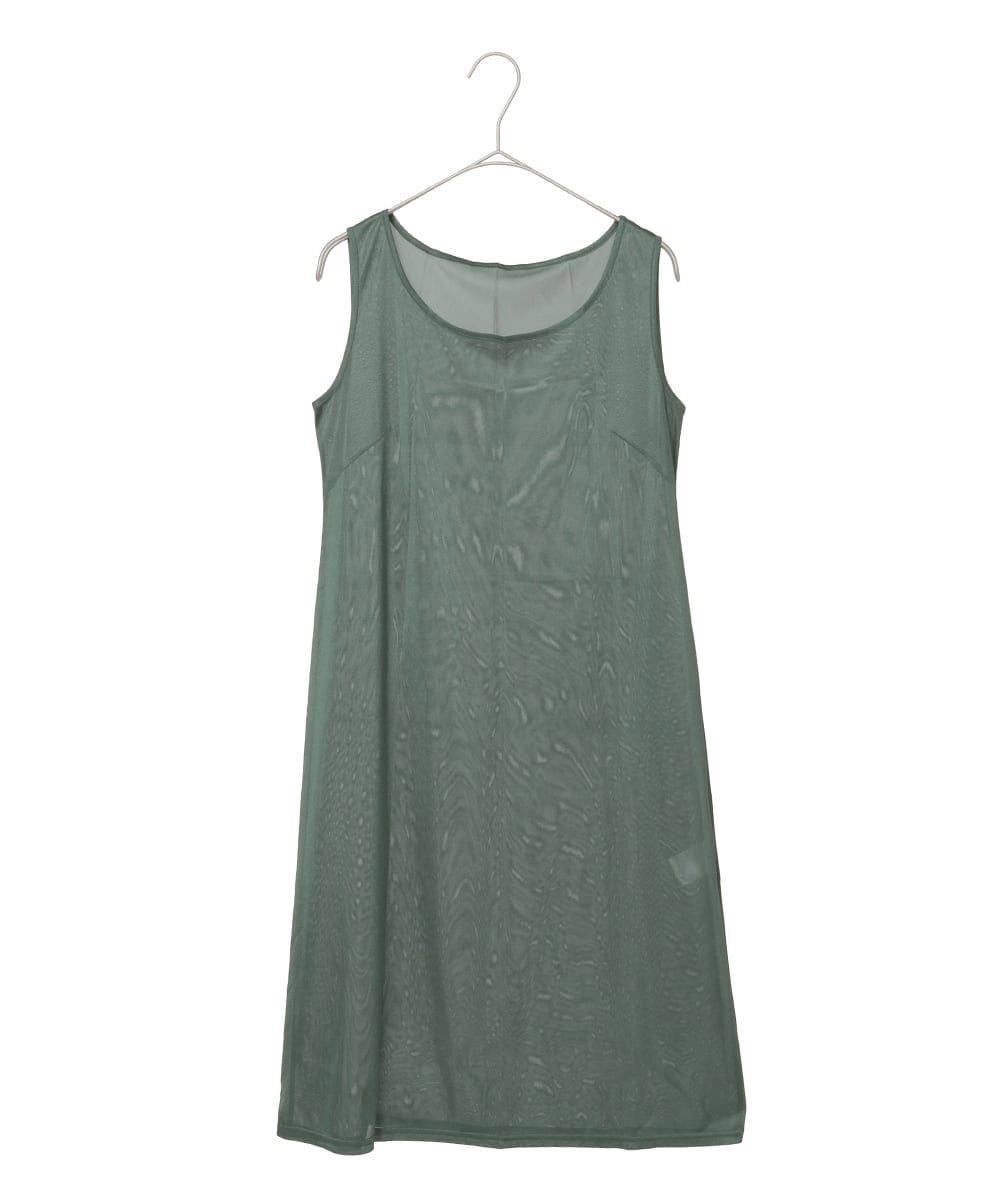 R6EAD15460 HIROKO BIS(小さいサイズ)(メゾン ドゥ サンク) 【小さいサイズ】リーフプリントバンドカラーワンピース グリーン