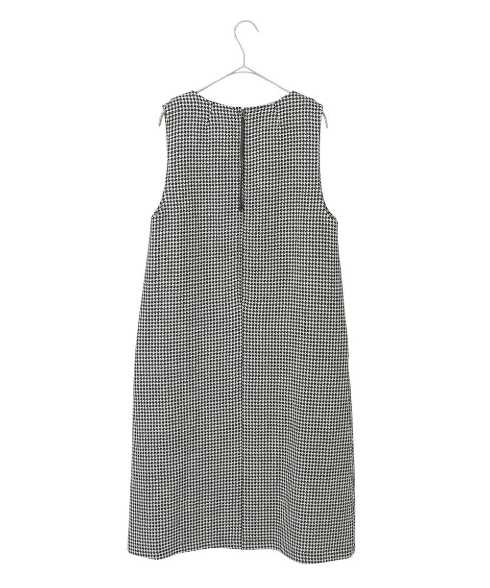 R6EAD21490 HIROKO BIS(小さいサイズ)(メゾン ドゥ サンク) 【小さいサイズ/セットアップ対応】千鳥チェックツイードジャンパースカート ブラック