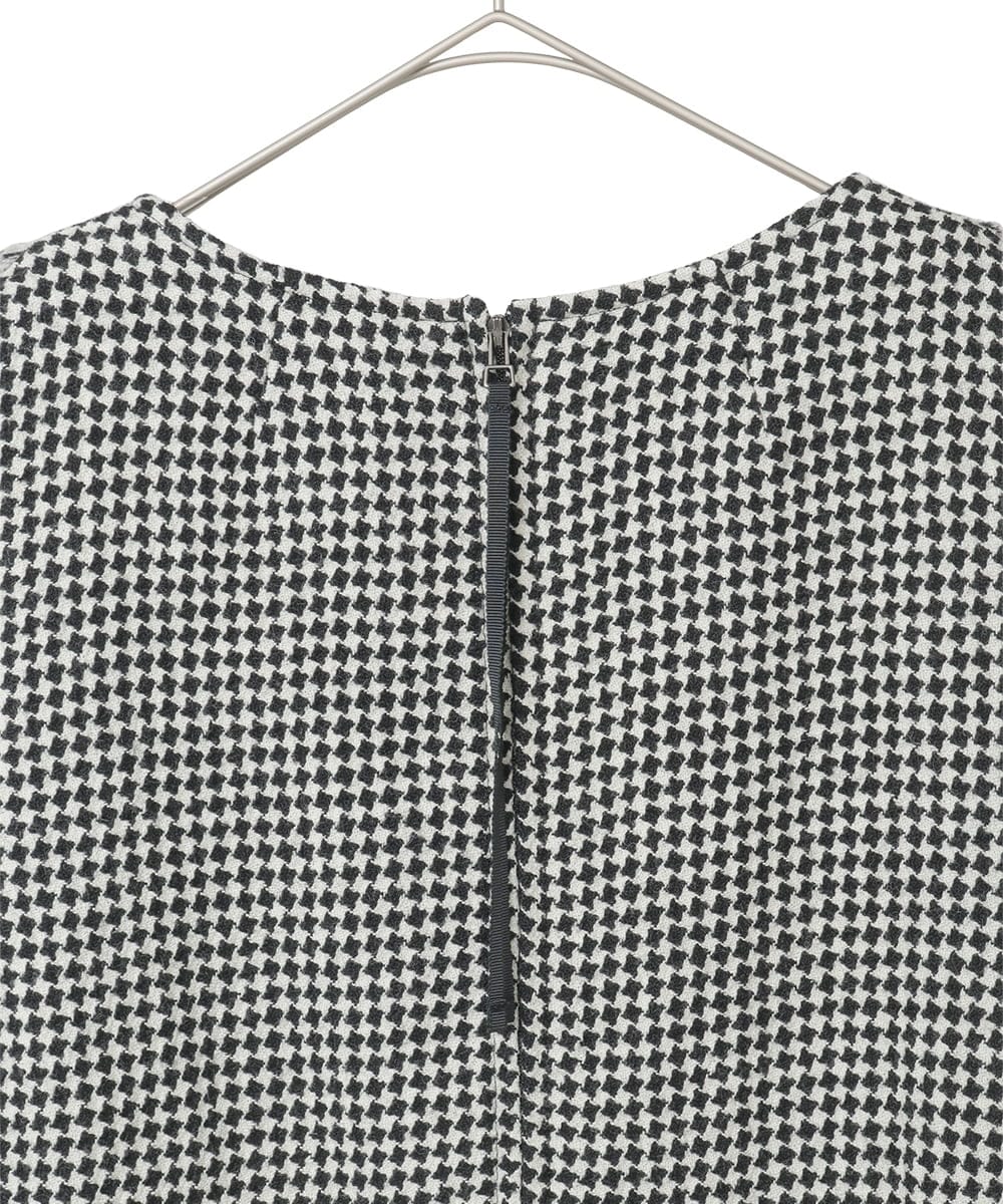 R6EAD21490 HIROKO BIS(小さいサイズ)(メゾン ドゥ サンク) 【小さいサイズ/セットアップ対応】千鳥チェックツイードジャンパースカート ブラック