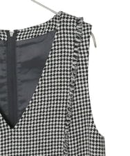 R6EAD21490 HIROKO BIS(小さいサイズ)(メゾン ドゥ サンク) 【小さいサイズ/セットアップ対応】千鳥チェックツイードジャンパースカート ブラック