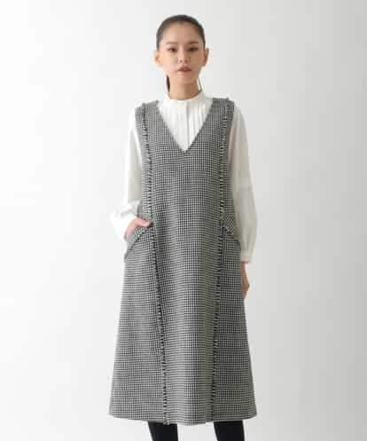 R6EAD21490 HIROKO BIS(小さいサイズ) 【小さいサイズ/セットアップ対応】千鳥チェックツイードジャンパースカート
