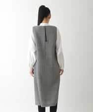 R6EAD21490 HIROKO BIS(小さいサイズ)(メゾン ドゥ サンク) 【小さいサイズ/セットアップ対応】千鳥チェックツイードジャンパースカート ブラック