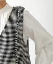 R6EAD21490 HIROKO BIS(小さいサイズ)(メゾン ドゥ サンク) 【小さいサイズ/セットアップ対応】千鳥チェックツイードジャンパースカート ブラック