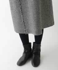 R6EAD21490 HIROKO BIS(小さいサイズ)(メゾン ドゥ サンク) 【小さいサイズ/セットアップ対応】千鳥チェックツイードジャンパースカート ブラック