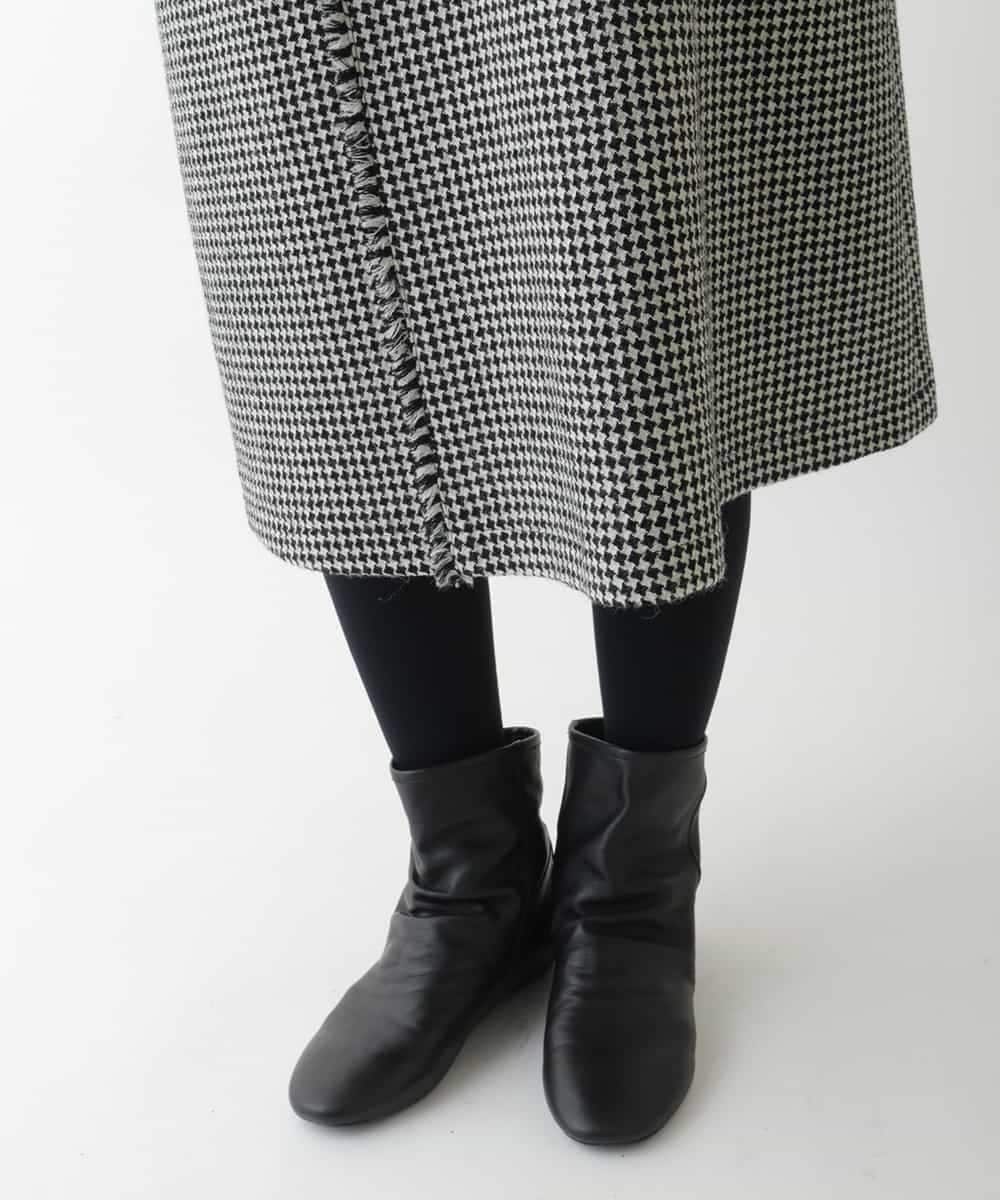 R6EAD21490 HIROKO BIS(小さいサイズ)(メゾン ドゥ サンク) 【小さいサイズ/セットアップ対応】千鳥チェックツイードジャンパースカート ブラック