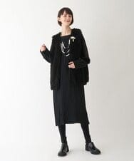R6EAV42460 HIROKO BIS(小さいサイズ)(メゾン ドゥ サンク) 【小さいサイズ/洗える】Iラインプリーツワンピース ブラック