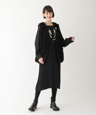 R6EAV42460 HIROKO BIS(小さいサイズ)(メゾン ドゥ サンク) 【小さいサイズ/洗える】Iラインプリーツワンピース ブラック