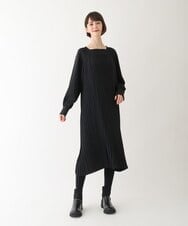 R6EAV42460 HIROKO BIS(小さいサイズ)(メゾン ドゥ サンク) 【小さいサイズ/洗える】Iラインプリーツワンピース ブラック