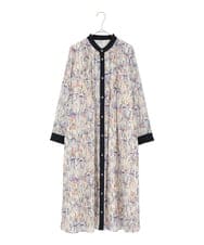 R6EDD07490 HIROKO BIS(小さいサイズ)(メゾン ドゥ サンク) アイリスモチーフタックワンピース アイボリー