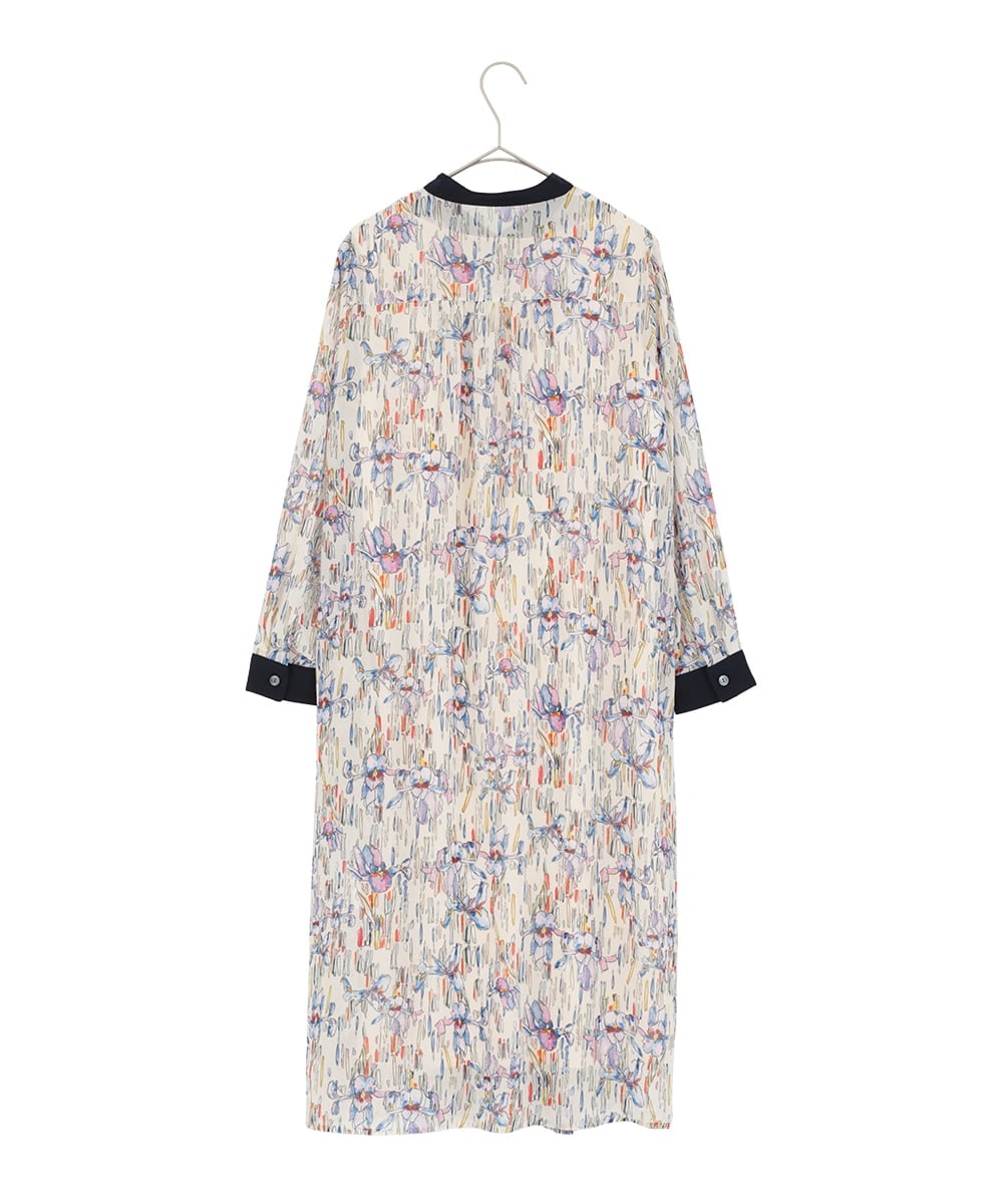 R6EDD07490 HIROKO BIS(小さいサイズ)(メゾン ドゥ サンク) アイリスモチーフタックワンピース アイボリー