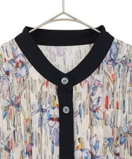 R6EDD07490 HIROKO BIS(小さいサイズ)(メゾン ドゥ サンク) アイリスモチーフタックワンピース アイボリー