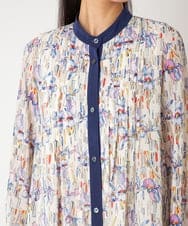 R6EDD07490 HIROKO BIS(小さいサイズ)(メゾン ドゥ サンク) アイリスモチーフタックワンピース アイボリー