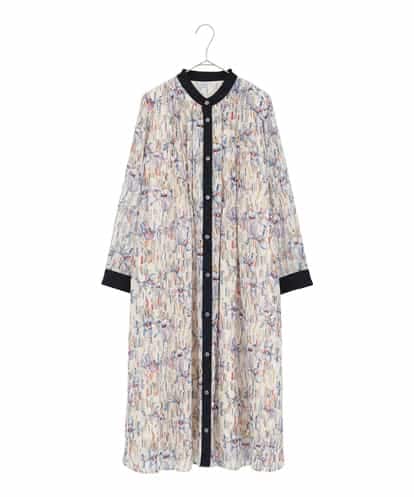 R6EDD07490  アイリスモチーフタックワンピース