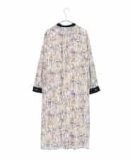 R6EDD07490 HIROKO BIS(小さいサイズ)(メゾン ドゥ サンク) アイリスモチーフタックワンピース アイボリー