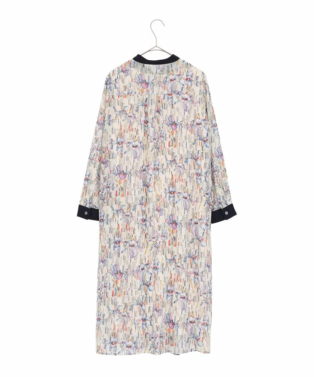 R6EDD07490 HIROKO BIS(小さいサイズ)(メゾン ドゥ サンク) アイリスモチーフタックワンピース アイボリー