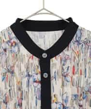 R6EDD07490 HIROKO BIS(小さいサイズ)(メゾン ドゥ サンク) アイリスモチーフタックワンピース アイボリー