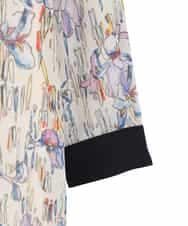 R6EDD07490 HIROKO BIS(小さいサイズ)(メゾン ドゥ サンク) アイリスモチーフタックワンピース アイボリー