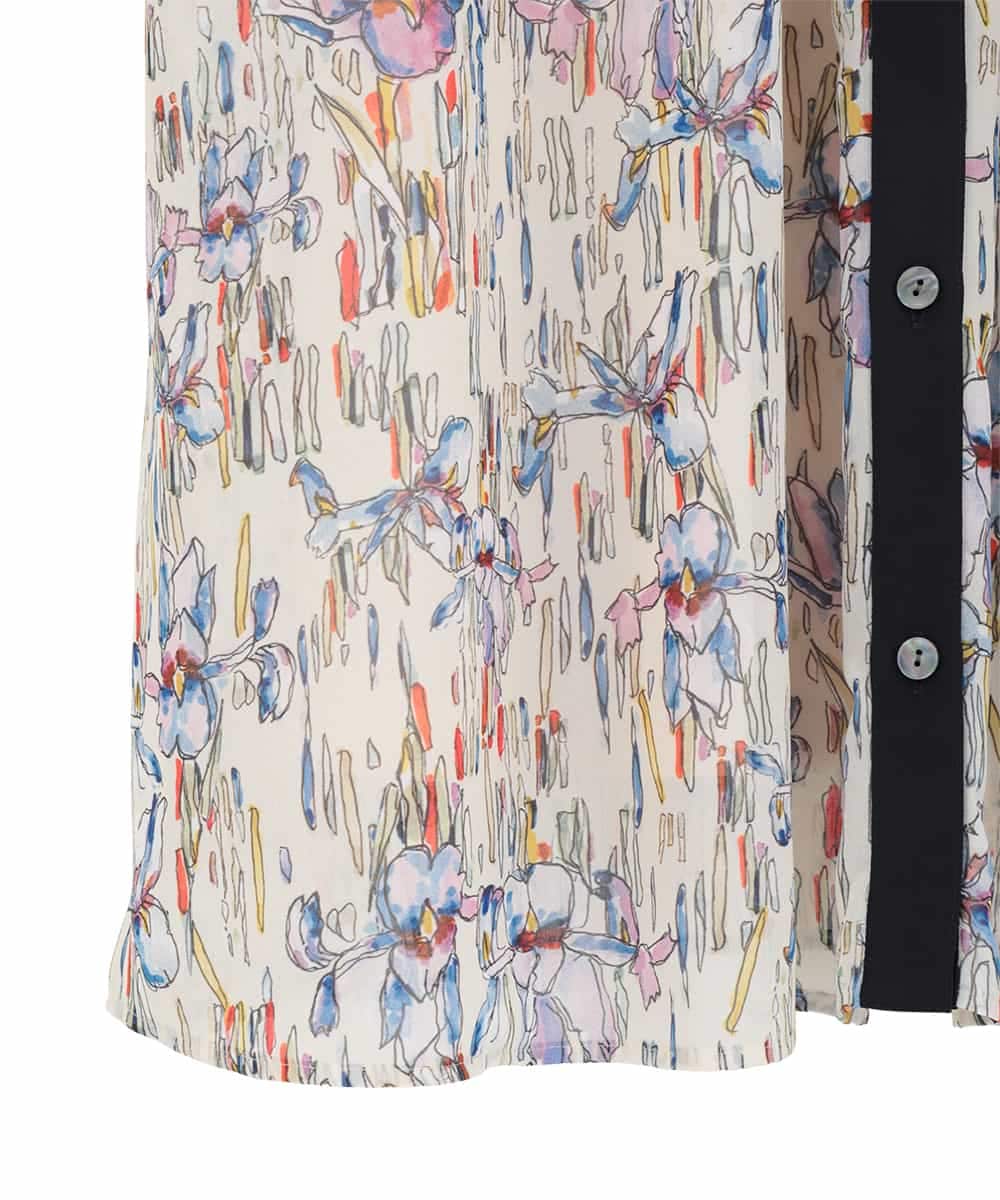 R6EDD07490 HIROKO BIS(小さいサイズ)(メゾン ドゥ サンク) アイリスモチーフタックワンピース アイボリー