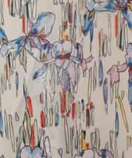 R6EDD07490 HIROKO BIS(小さいサイズ)(メゾン ドゥ サンク) アイリスモチーフタックワンピース アイボリー