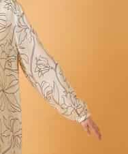 R6EED56490 HIROKO BIS(小さいサイズ)(メゾン ドゥ サンク) 【小さいサイズ】ボタニカルモチーフピンタックドレス アイボリー