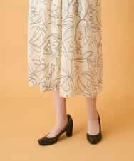 R6EED56490 HIROKO BIS(小さいサイズ)(メゾン ドゥ サンク) 【小さいサイズ】ボタニカルモチーフピンタックドレス アイボリー