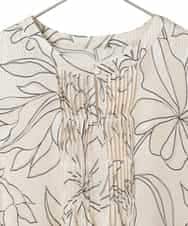 R6EED56490 HIROKO BIS(小さいサイズ)(メゾン ドゥ サンク) 【小さいサイズ】ボタニカルモチーフピンタックドレス アイボリー