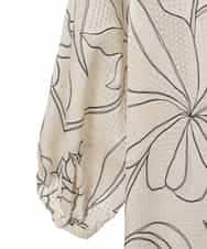 R6EED56490 HIROKO BIS(小さいサイズ)(メゾン ドゥ サンク) 【小さいサイズ】ボタニカルモチーフピンタックドレス アイボリー