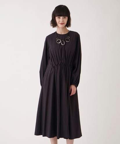 R6EFA41390 HIROKO BIS(小さいサイズ) 【小さいサイズ】ドレープワッシャーワンピース